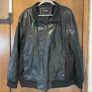 Guess Men’s Faux Leather Moro Jacket Size XXL